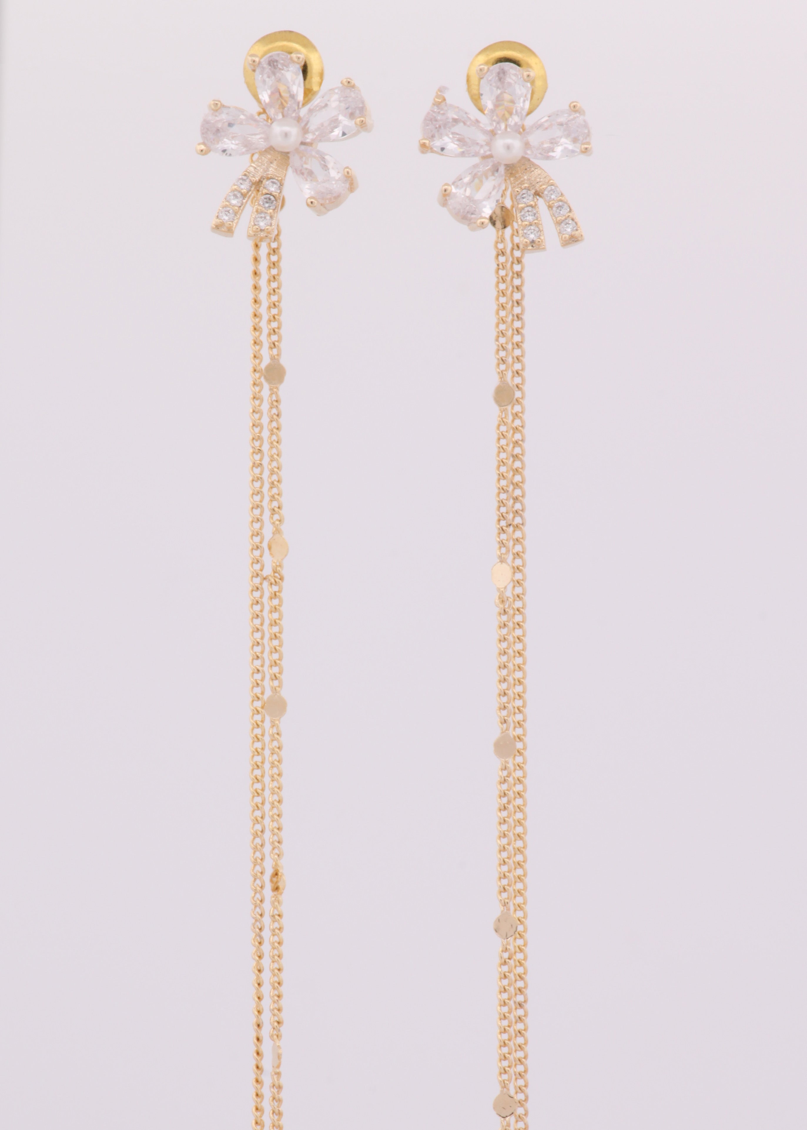 アクセサリー crystal ribbon chain earrings crystal ribbon chain earrings – tanakadaisuke