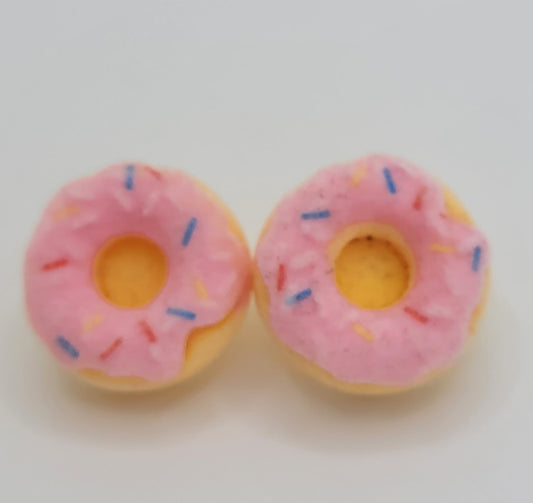 Pink Donut with Sprinkles Earrings
