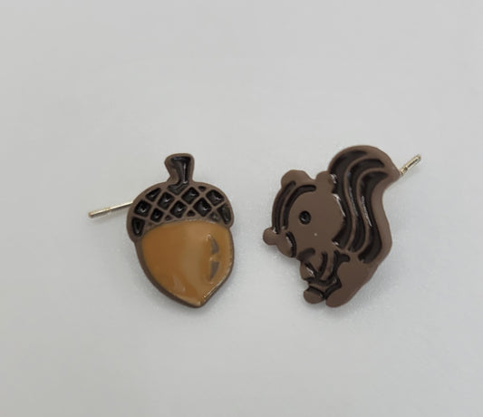 Squirrel and Acorn Earrings
