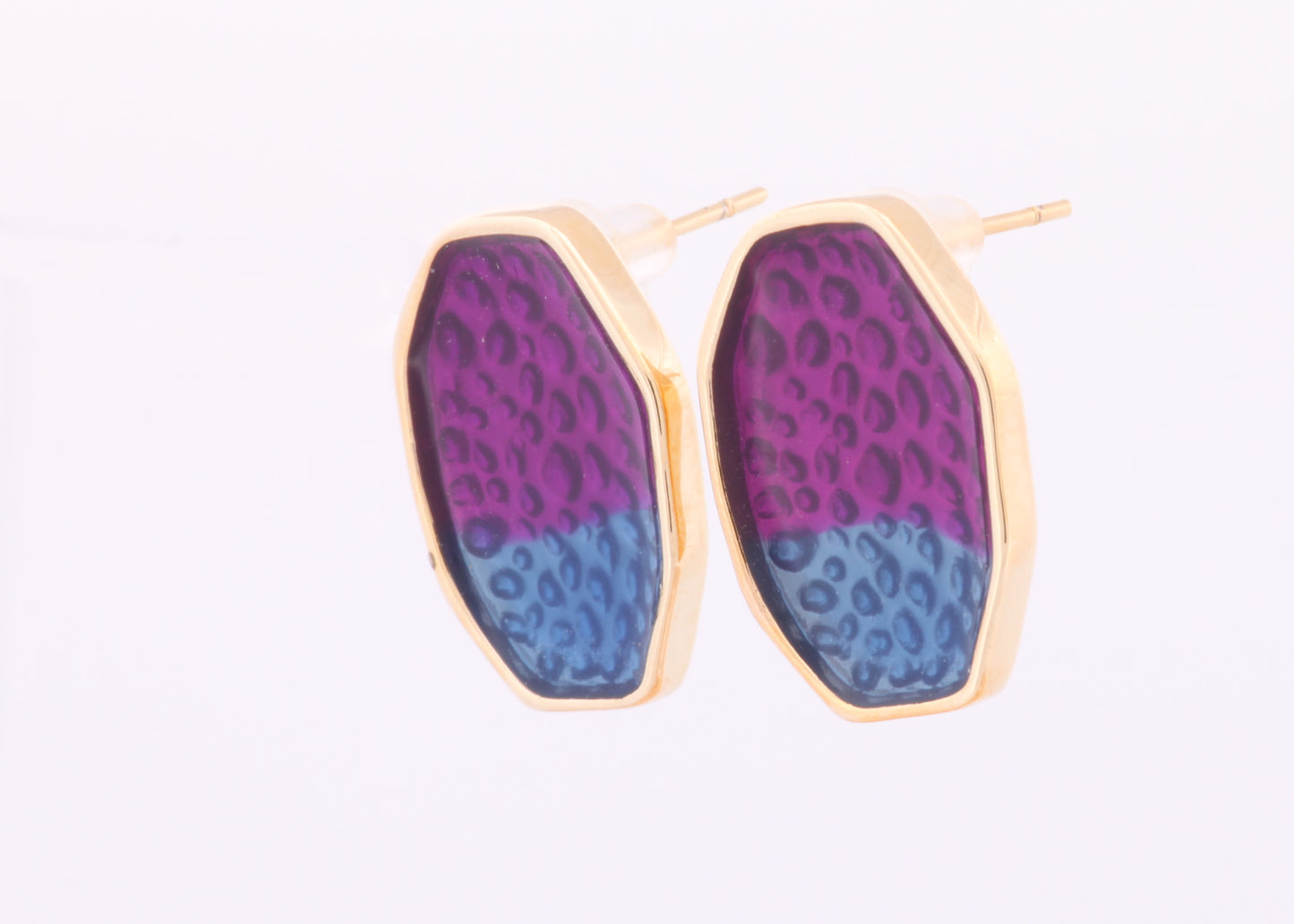 Purple Blue Oval Earrings