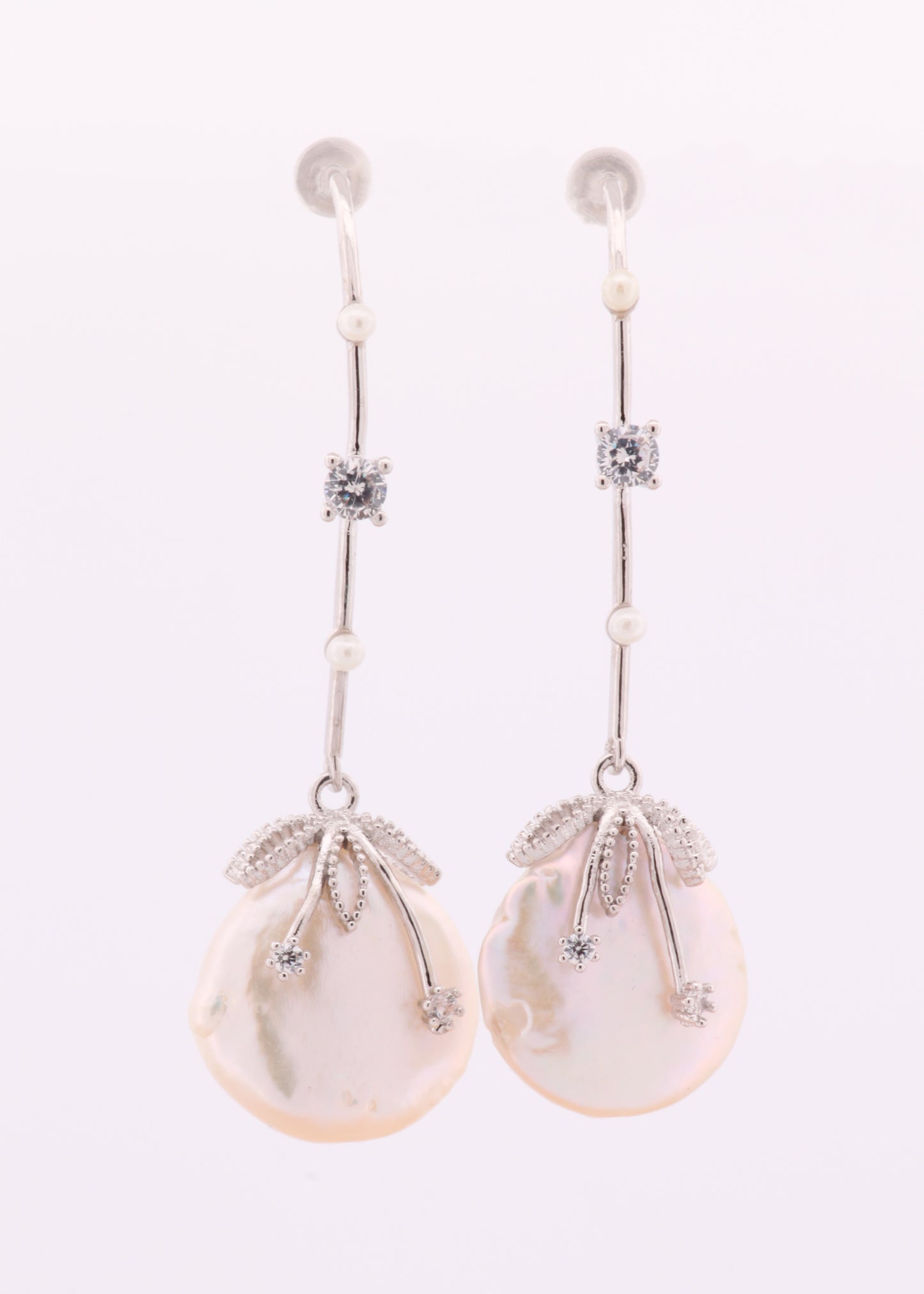 Clear Orange Drop and Dangle Earrings