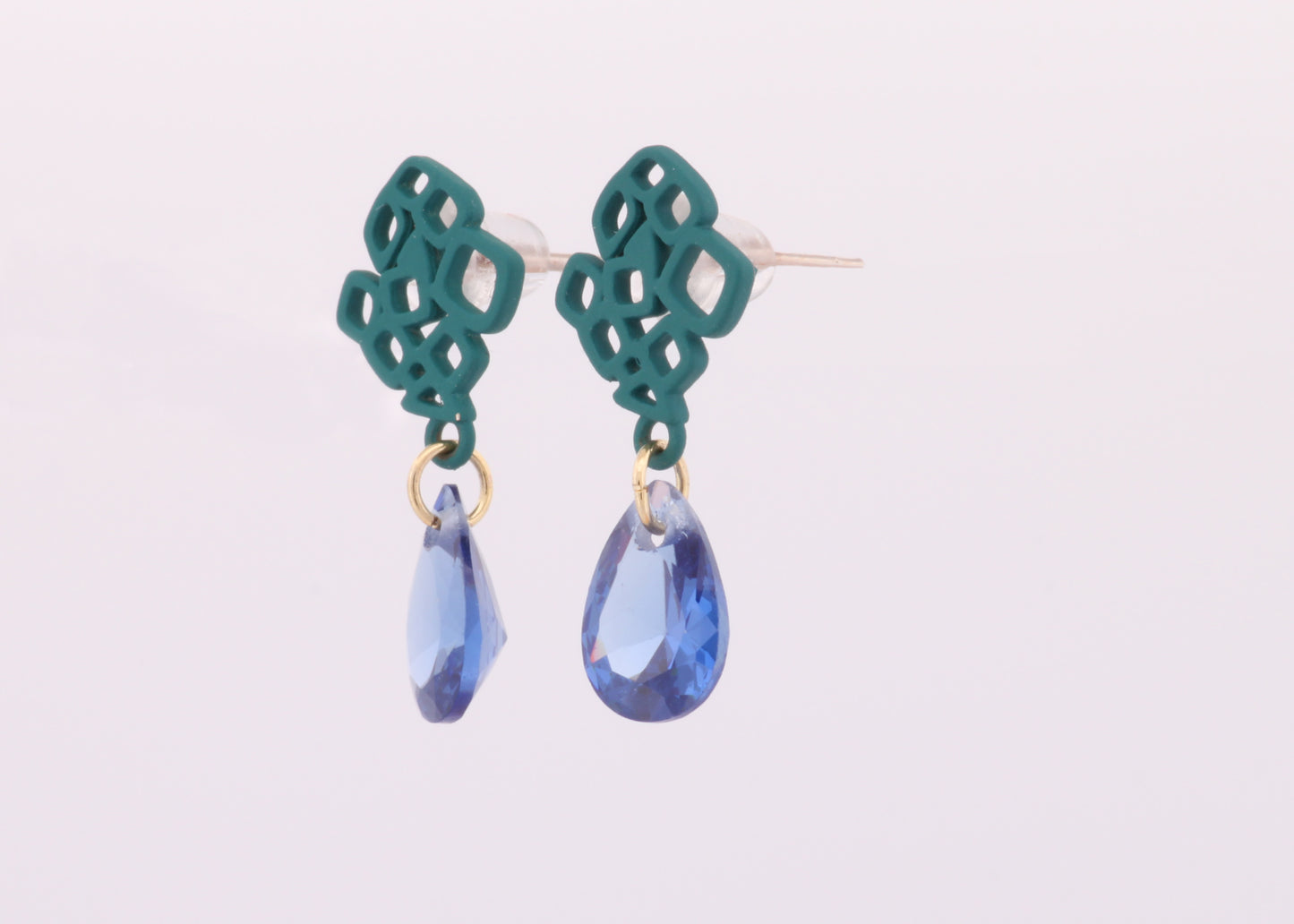 Blue Teardrop Crystal Earrings