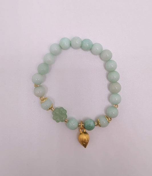 Light Blue Beaded Bracelet with Bells